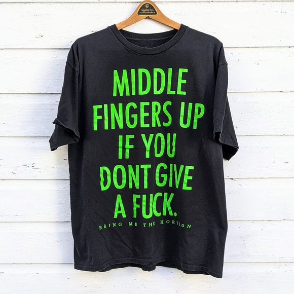 HTF Bring Me the Horizon Middle Finger Shirt - Picture 2 of 9